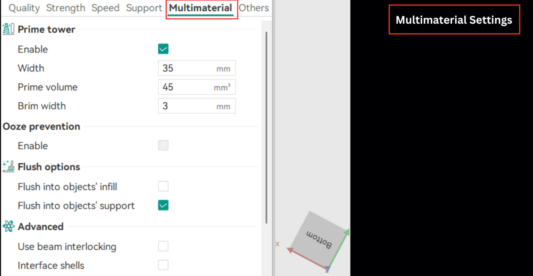 Multimaterial Settings Image