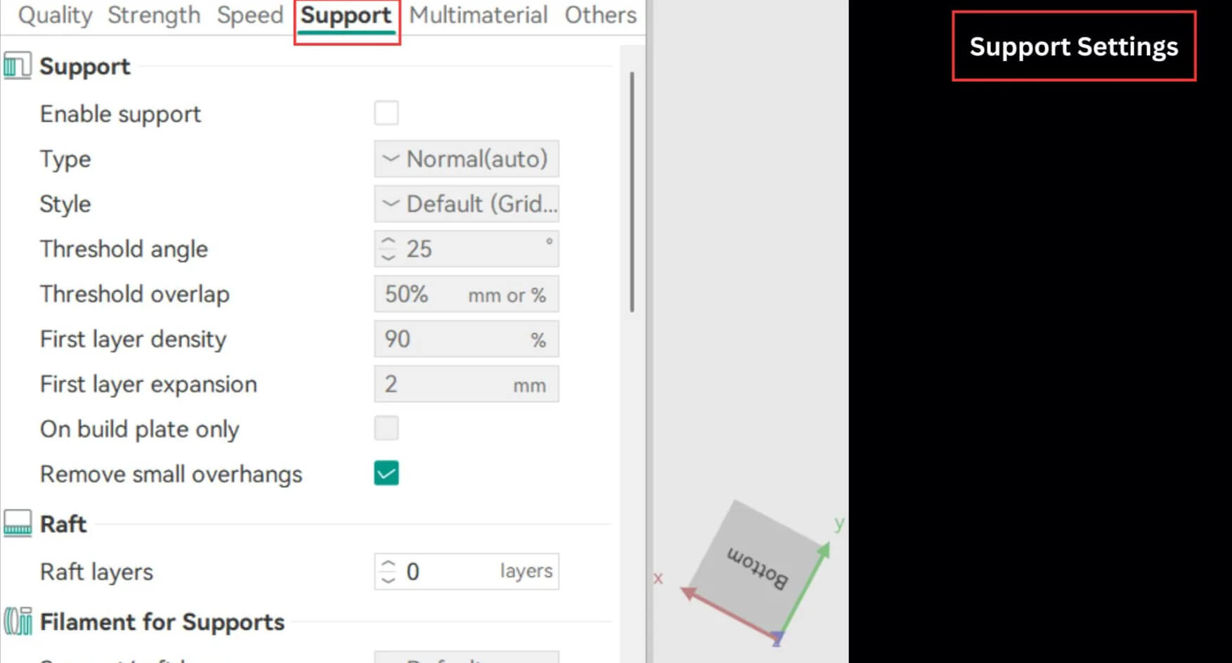 Support Settings Image