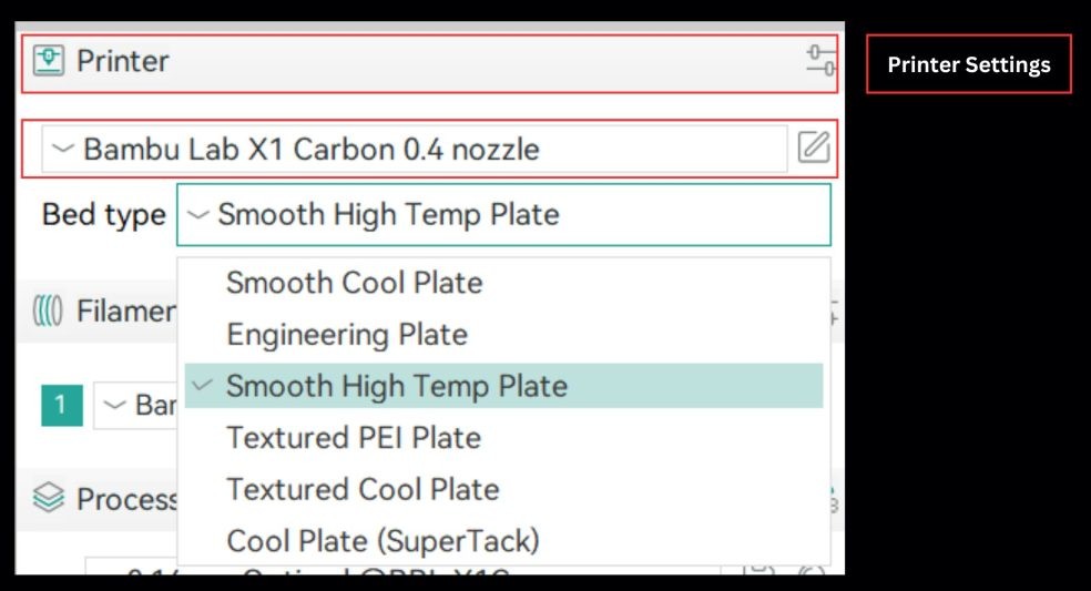 Orca Slicer printer settings screenshot